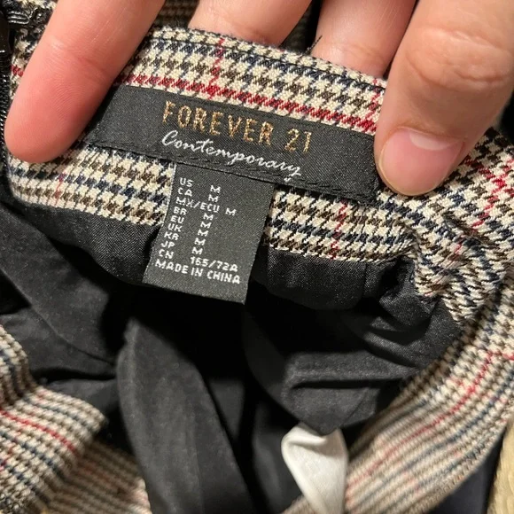 Forever 21 Check Wiggle Skirt Size M - Picture 5 of 8